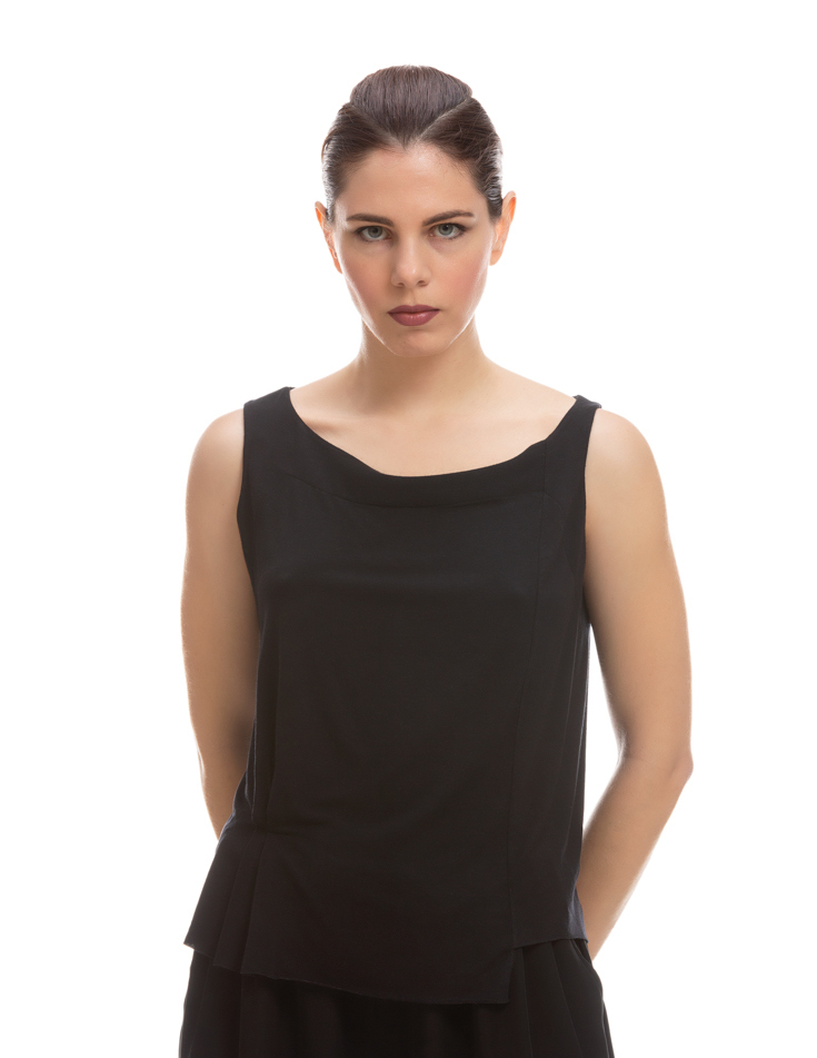 Sleeveless Top With Pleats | harris mitsiopoulos